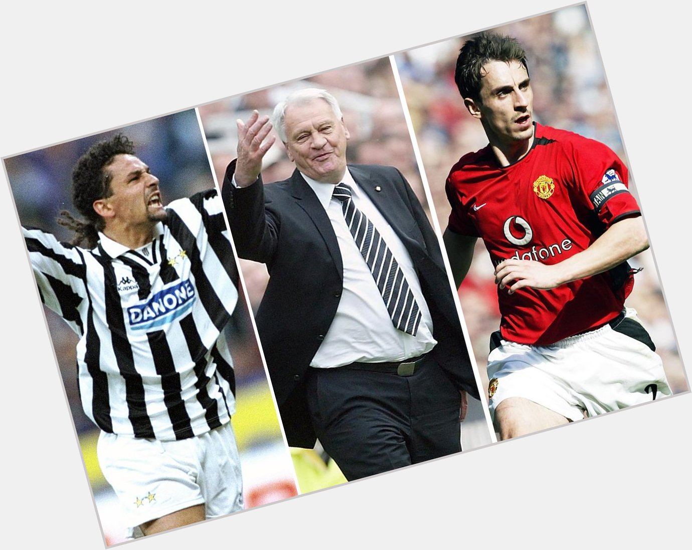 Happy birthday to Roberto Baggio (48), Gary Neville (40) and the late, great Sir Bobby Robson who would have been 82. 