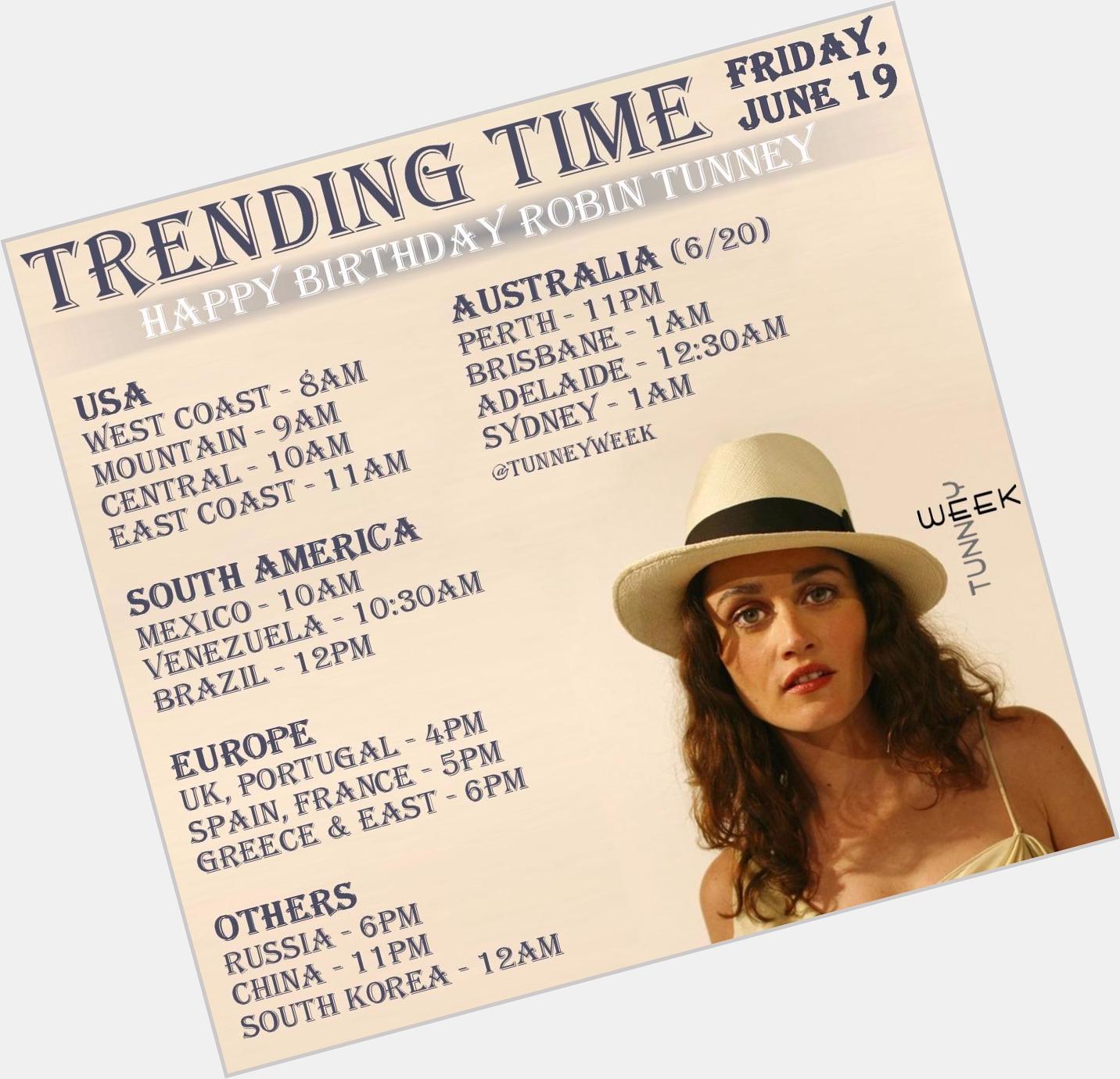 Thanks to all who voted! 
We\ll be trending Happy Birthday Robin Tunney from 11am - 12pm EST on this Friday, 6/19 :) 