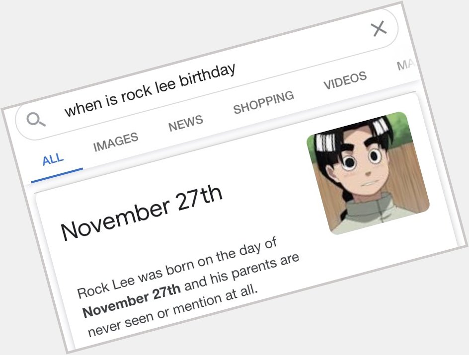 Happy birthday rock lee         