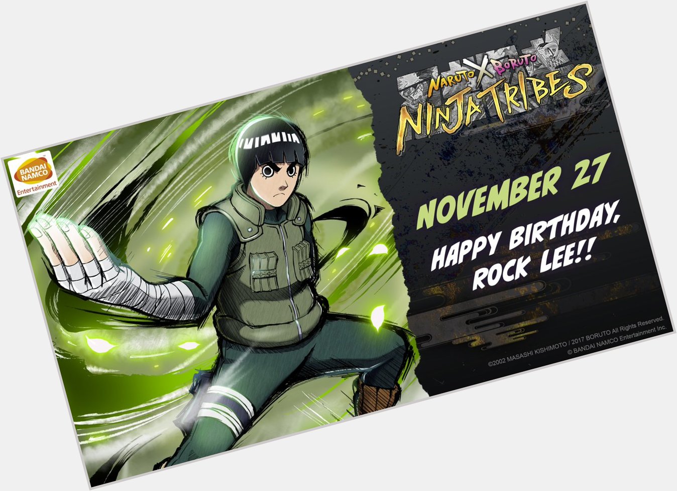 Happy Birthday, Rock Lee!! It\s still the springtime of youth!! 