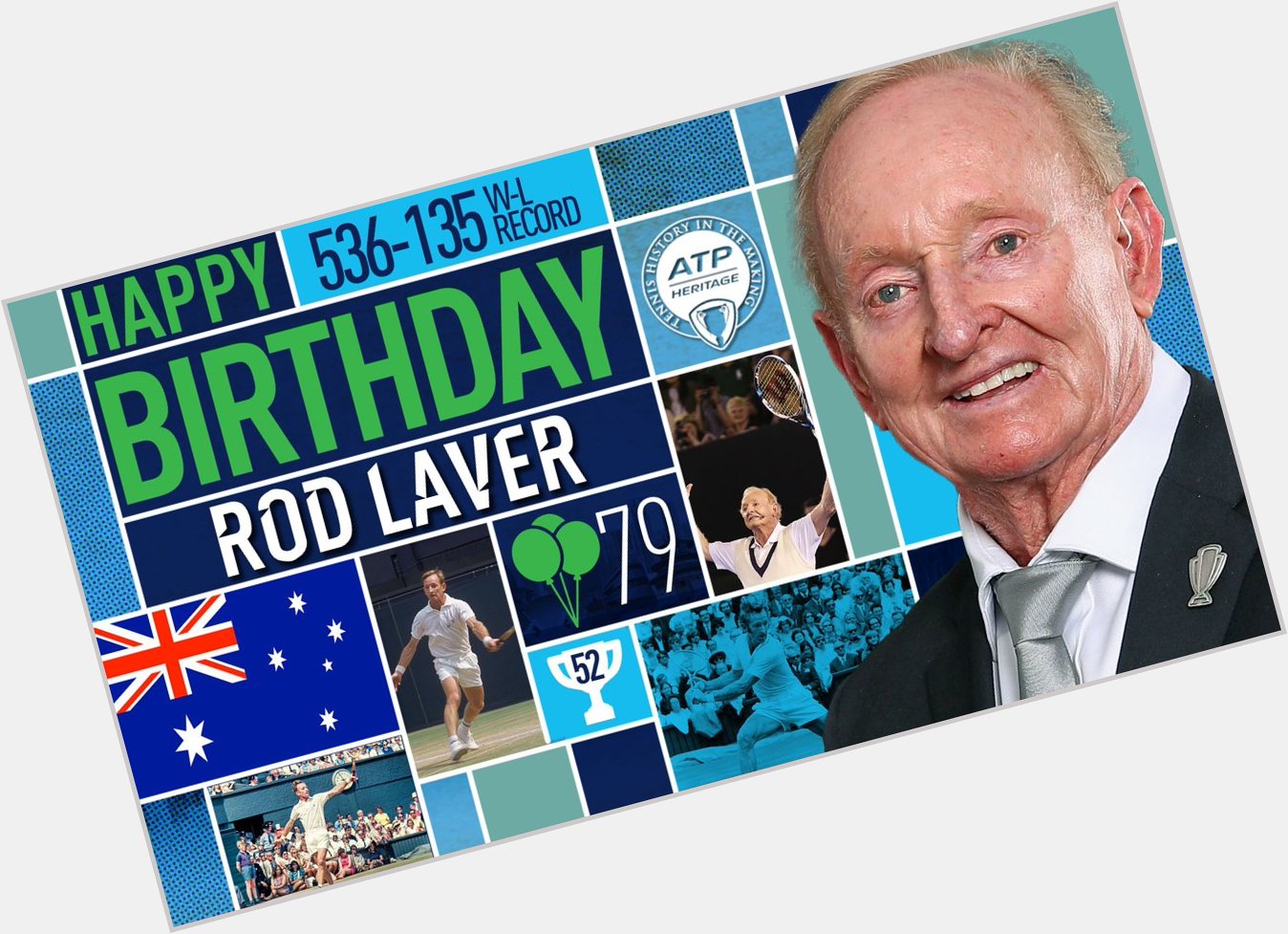 Wishing a very happy 79th birthday to Aussie tennis legend Rod Laver! View Profile:  