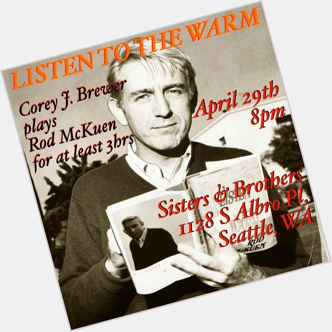  Happy Birthday  If you\re in Seattle, I\m doing an all Rod McKuen dj set tonight. 