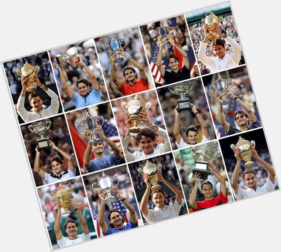  93 career titles 19 Grand Slams 1 GOAT Happy birthday (36) Roger Federer 