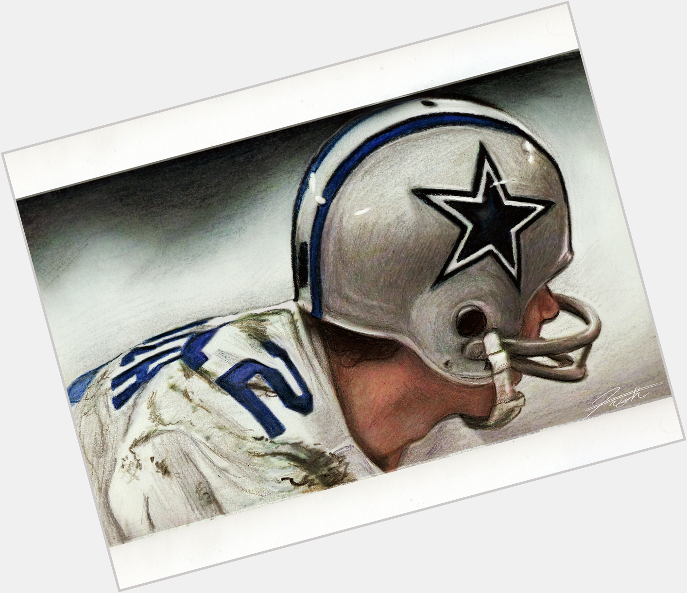 Happy birthday Roger Staubach! Here\s a drawing I did from 2011 done in crayons!  