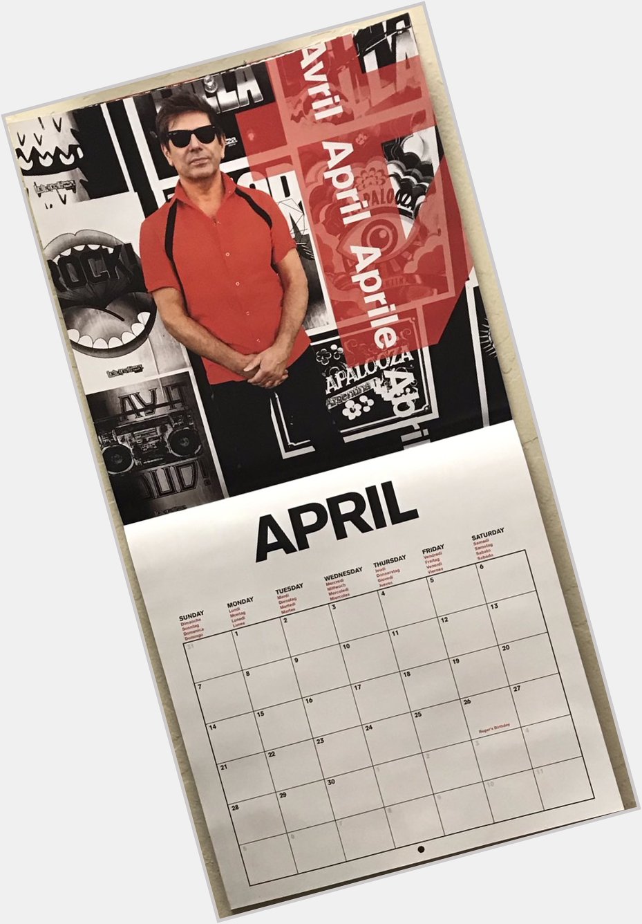 Duranduran 2019 calendar April feat ROGER TAYLOR!! Happy Bday on the 26th!!   