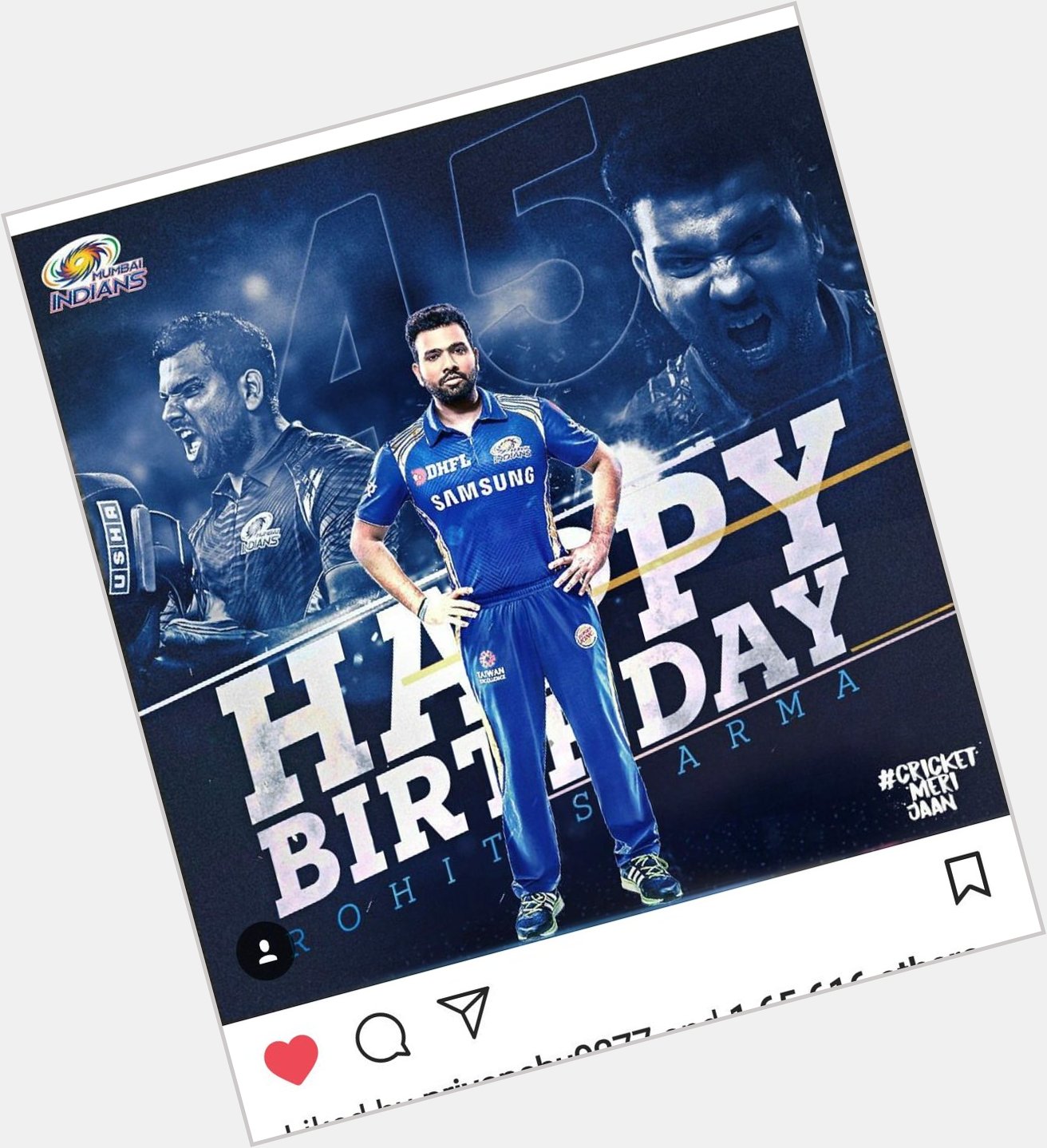   Happy Birthday my favourite cricketer Rohit sharma       