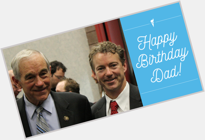  presidential candidate wishes his dad, a past senator happy birthday. Ron Paul clock 80yrs .. 