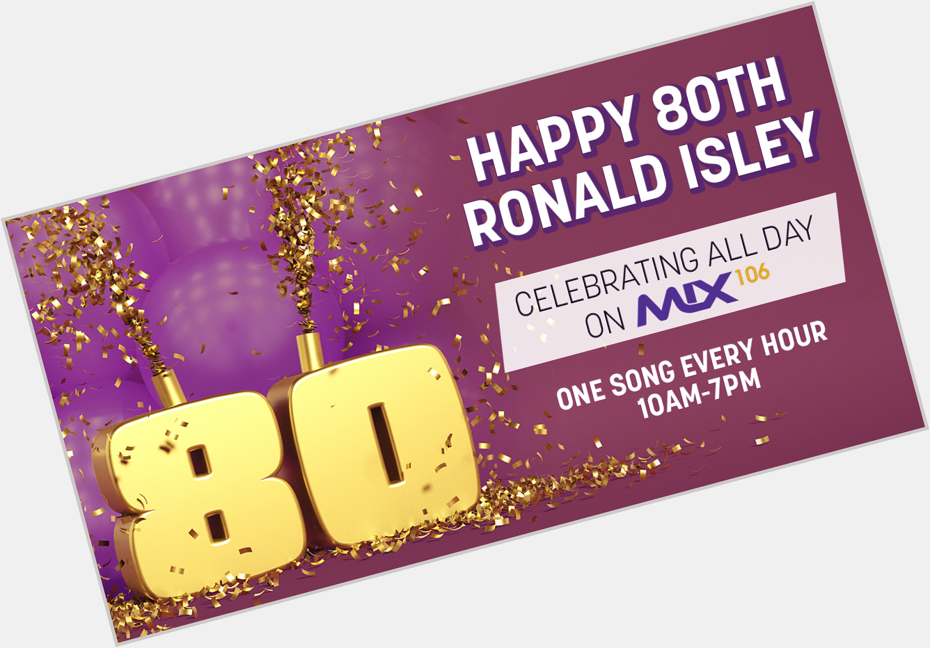 Happy 80th birthday, Ronald Isley! We re celebrating all day long today! Tune in! 