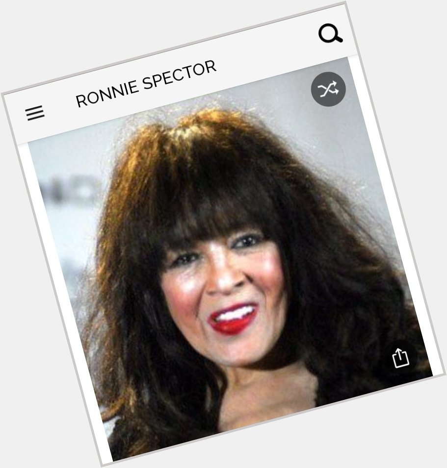 Happy birthday to this great singer.  Happy birthday to Ronnie Spector 