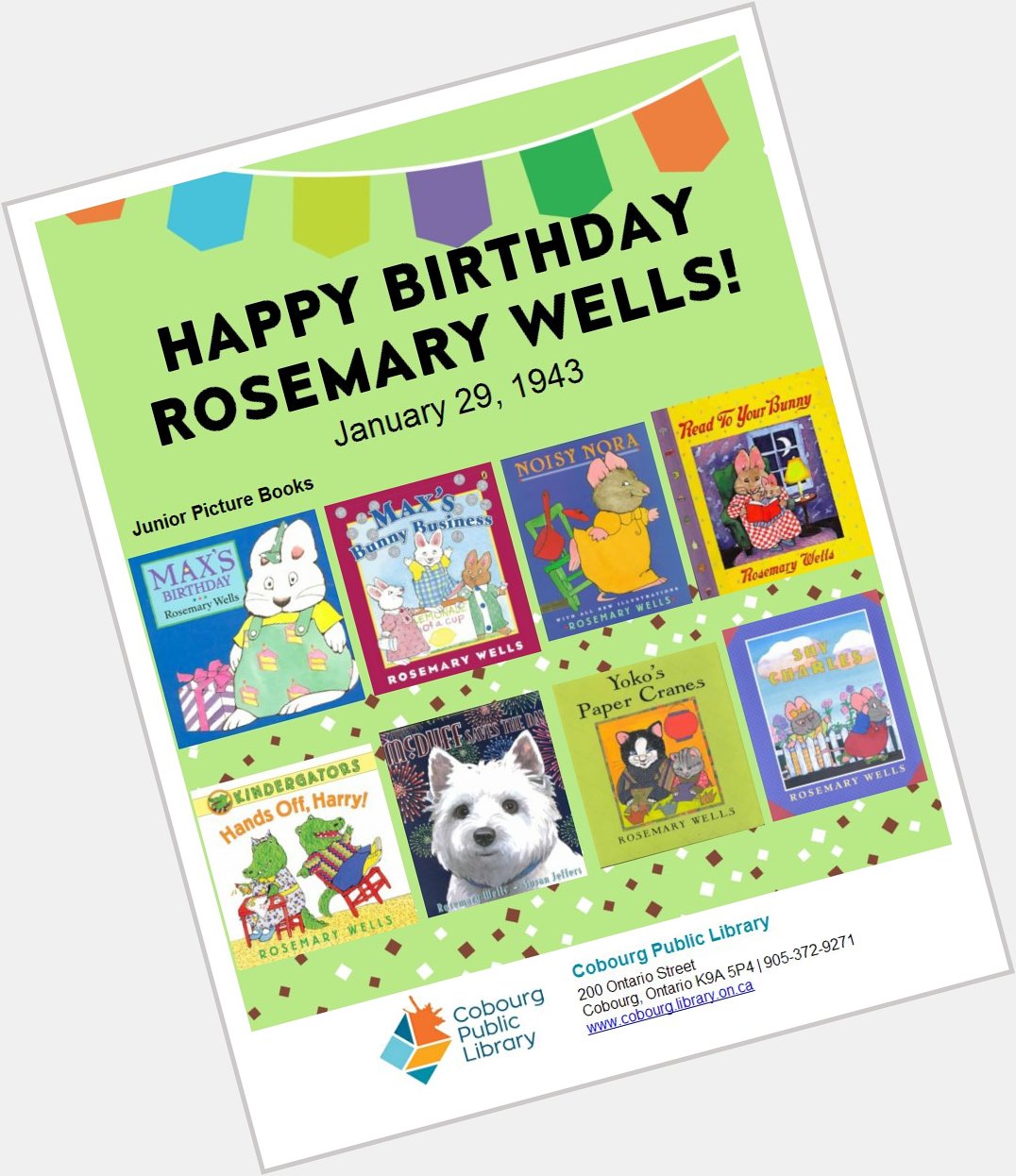 Happy Birthday to Rosemary Wells  