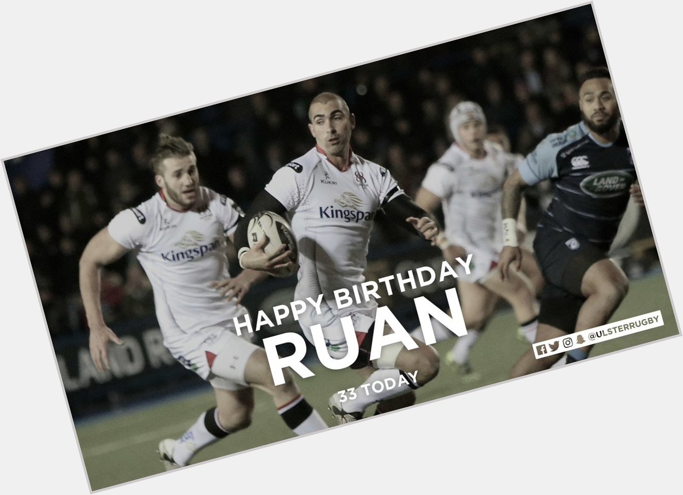 Happy Birthday to Ruan Pienaar, who turns 33 today! Have a great day! 