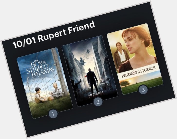 Hoy cumple años el actor Rupert Friend (40). Happy Birthday ! Aquí mi miniRanking: 