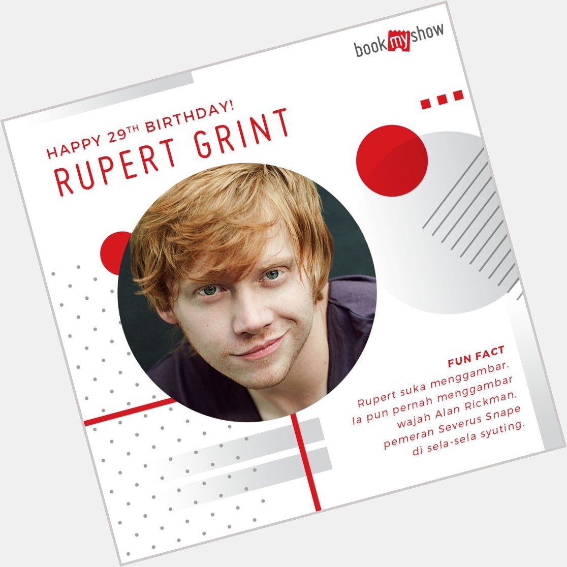Happy birthday Ron Weasley a.k.a. Rupert Grint!    