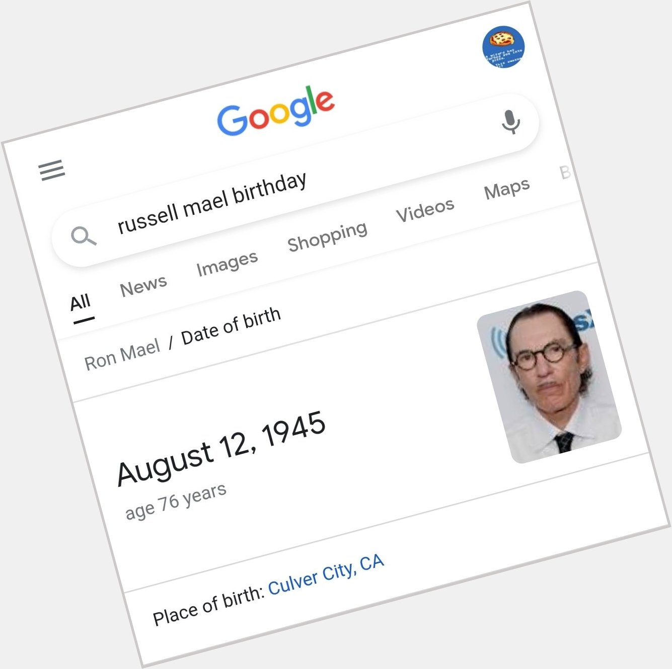 Happy Birthday Russell Mael of Sorry Google did you dirty on your birthday lolol 