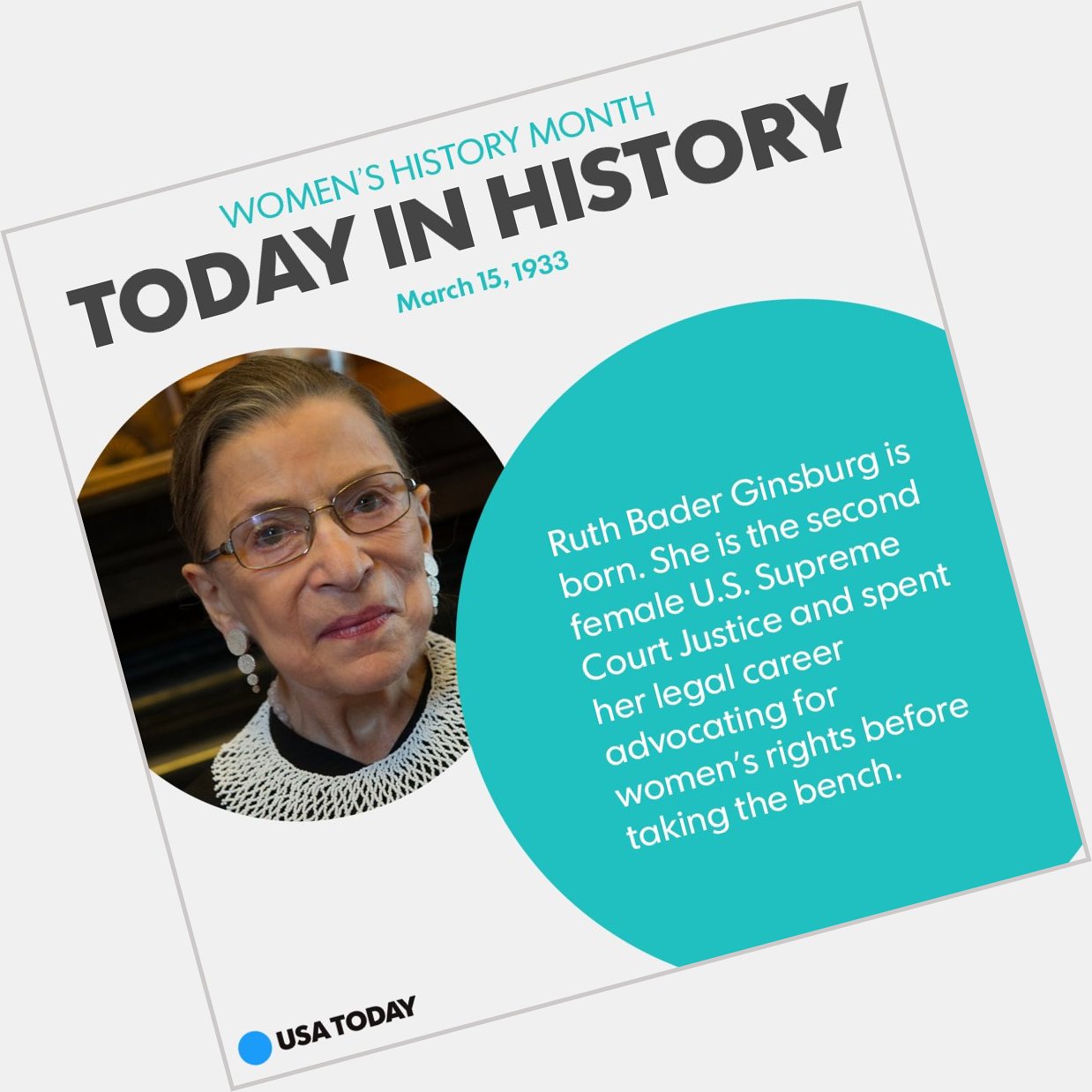    Happy birthday to Ruth Bader Ginsburg, a lifelong advocate of women\s rights! 