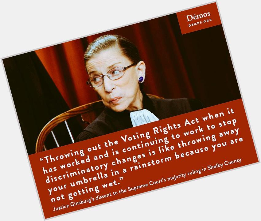Happy Birthday Ruth Bader Ginsburg! Thank you for teaching me how to throw shade one dissenting opinion at a time. 