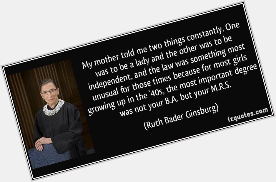 With a remarkable career, Ruth Bader Ginsburg is an icon for equality and women\s rights. Happy Birthday! 