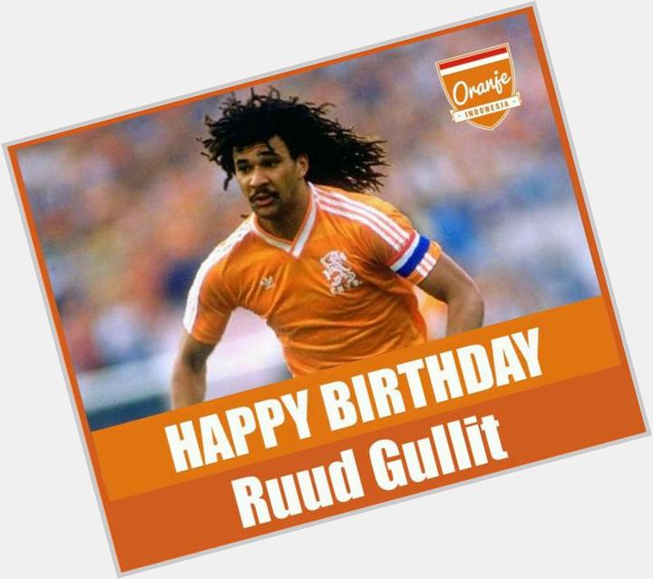 Happy birthday Ruud Gullit ! Thanks for the Euro 88 & good memories. De groeten uit Indonesia! 