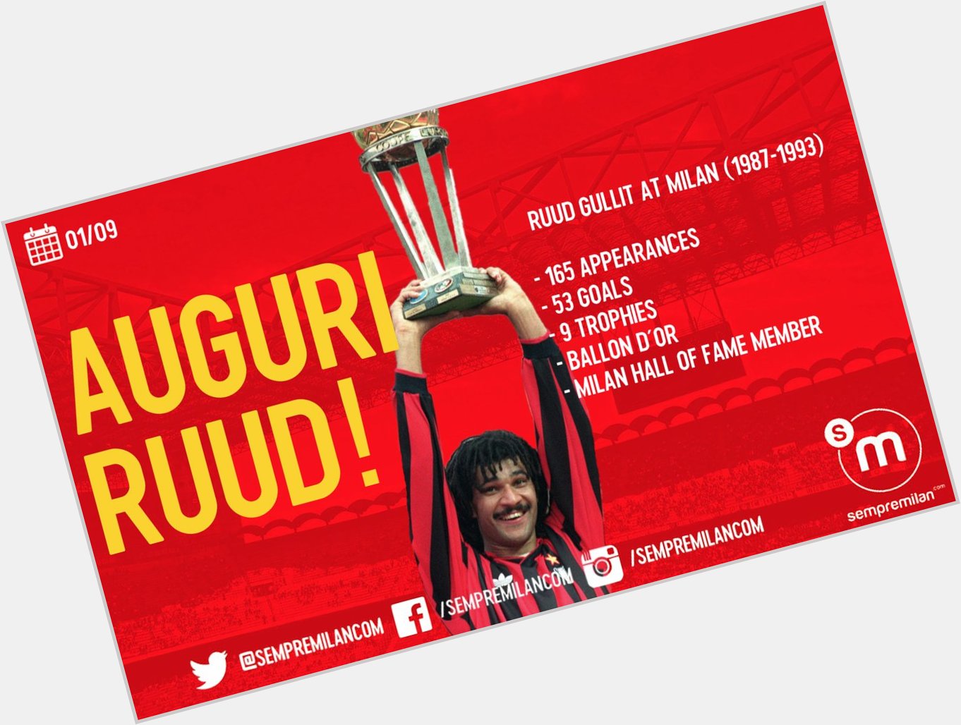 Happy 55th birthday to legend Ruud Gullit!      