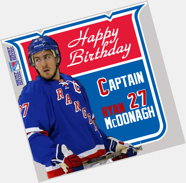 Happy Birthday New York Rangers Captain Ryan McDonagh!! 