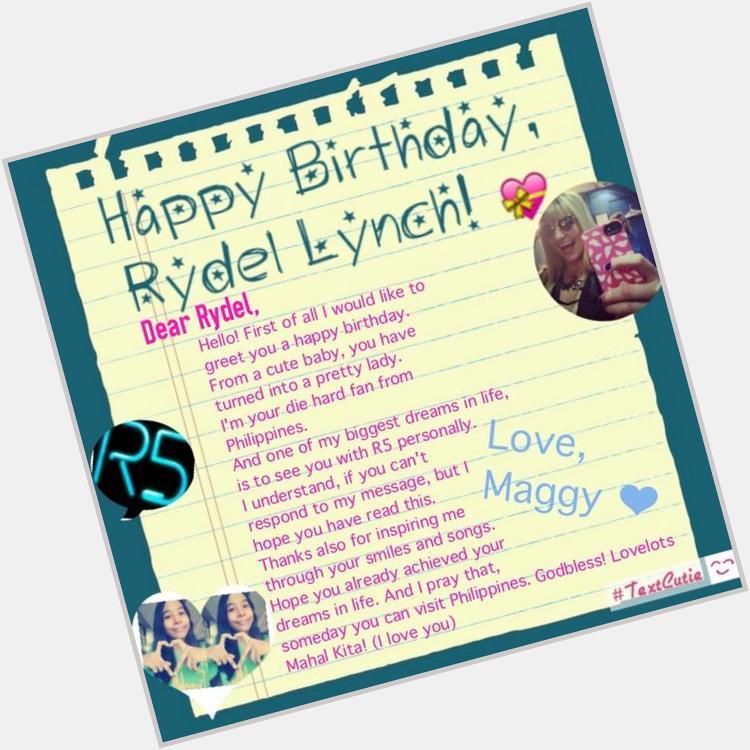 Happy Birthday Rydel Lynch! :D    i hope you can read my letter :( 