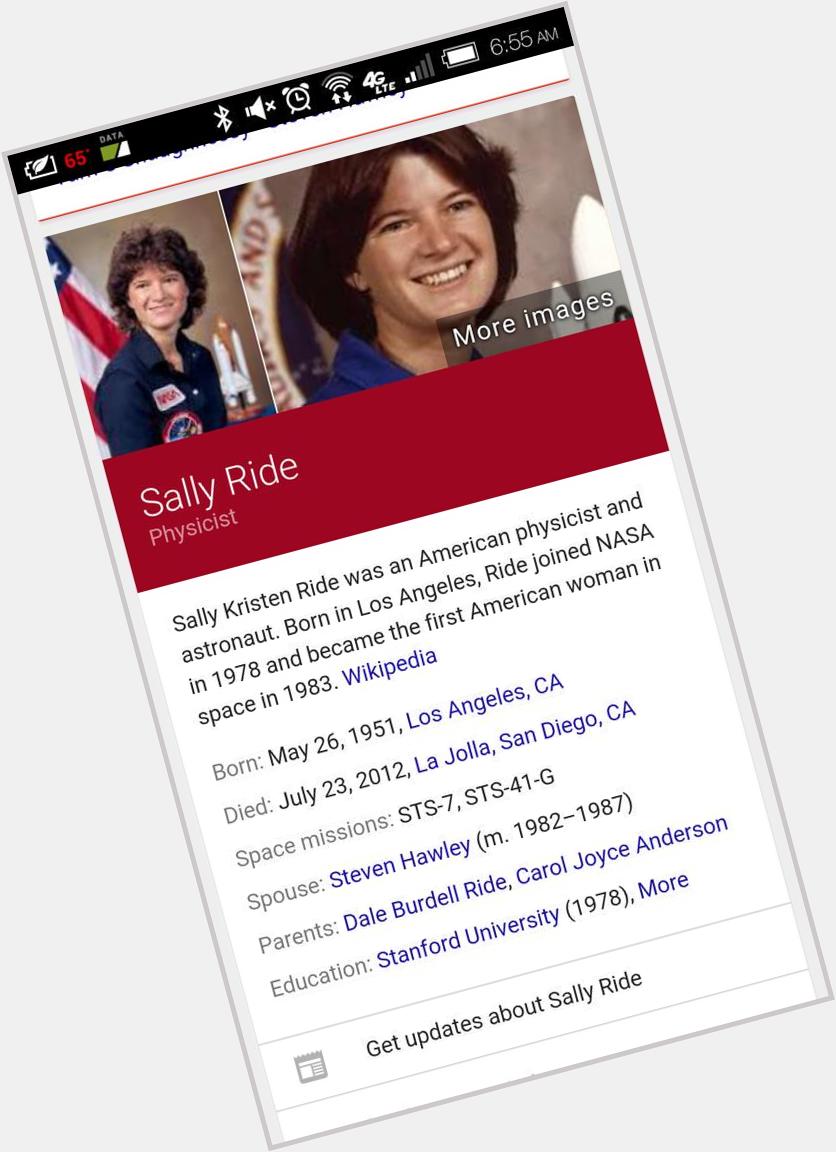 Happy birthday Sally Ride. 