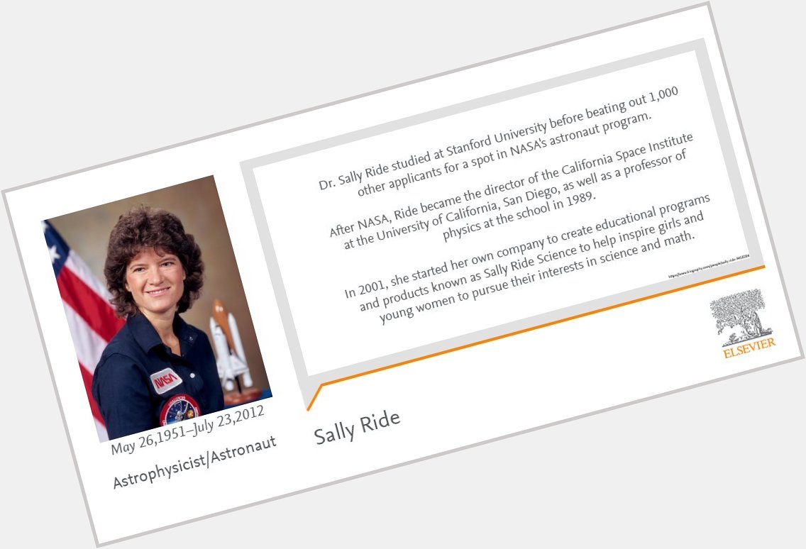 Happy Birthday to Sally Ride; the first American woman to orbit the Earth! 