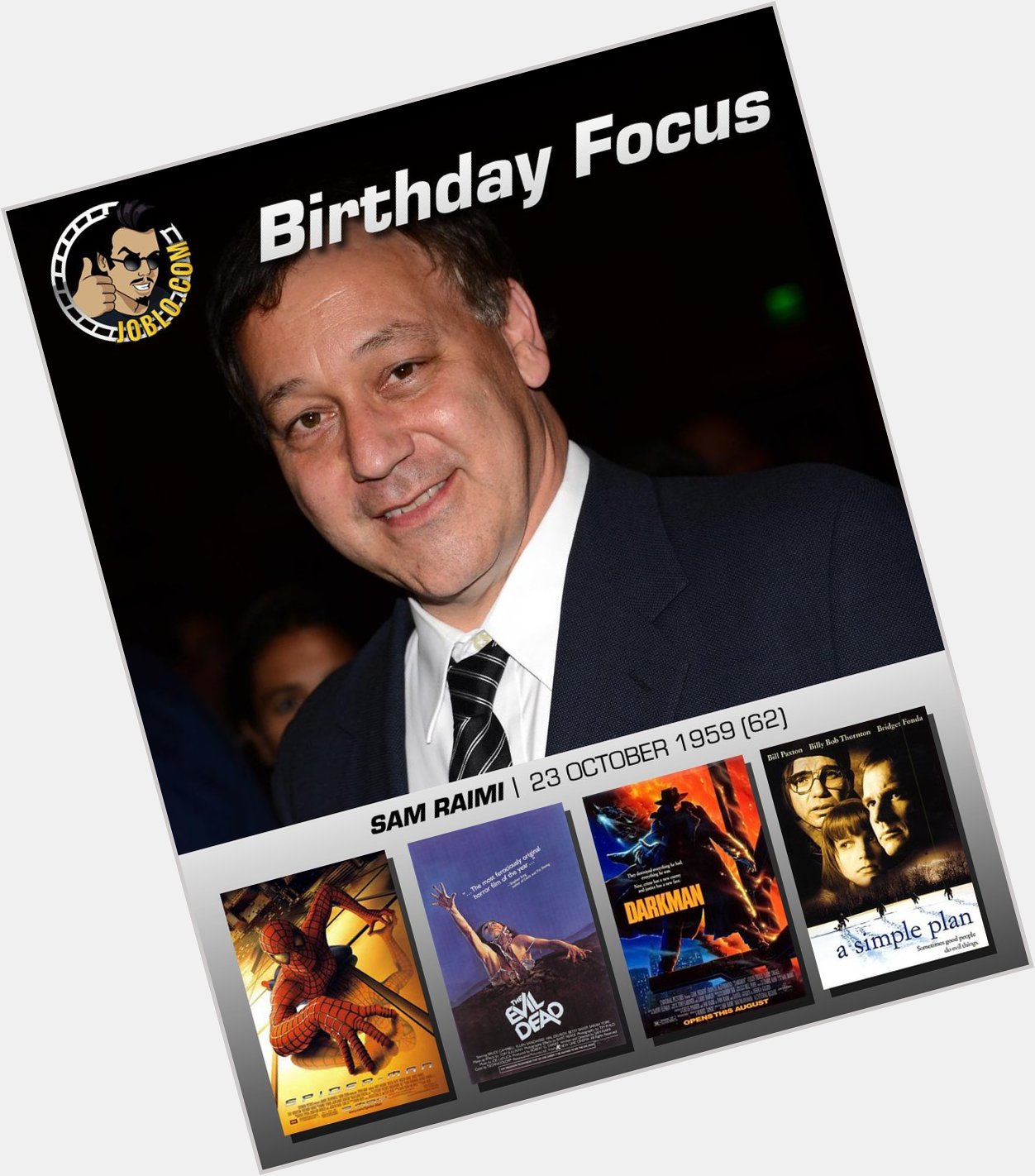 Wishing a very happy 62nd birthday to director, Sam Raimi! 