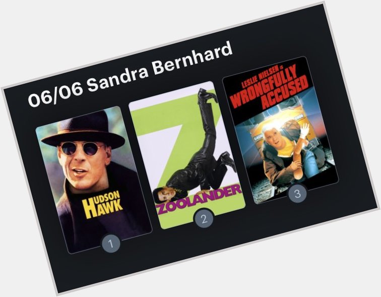 Hoy cumple años la actriz Sandra Bernhard (66) Happy birthday ! Aquí mi miniRanking: 