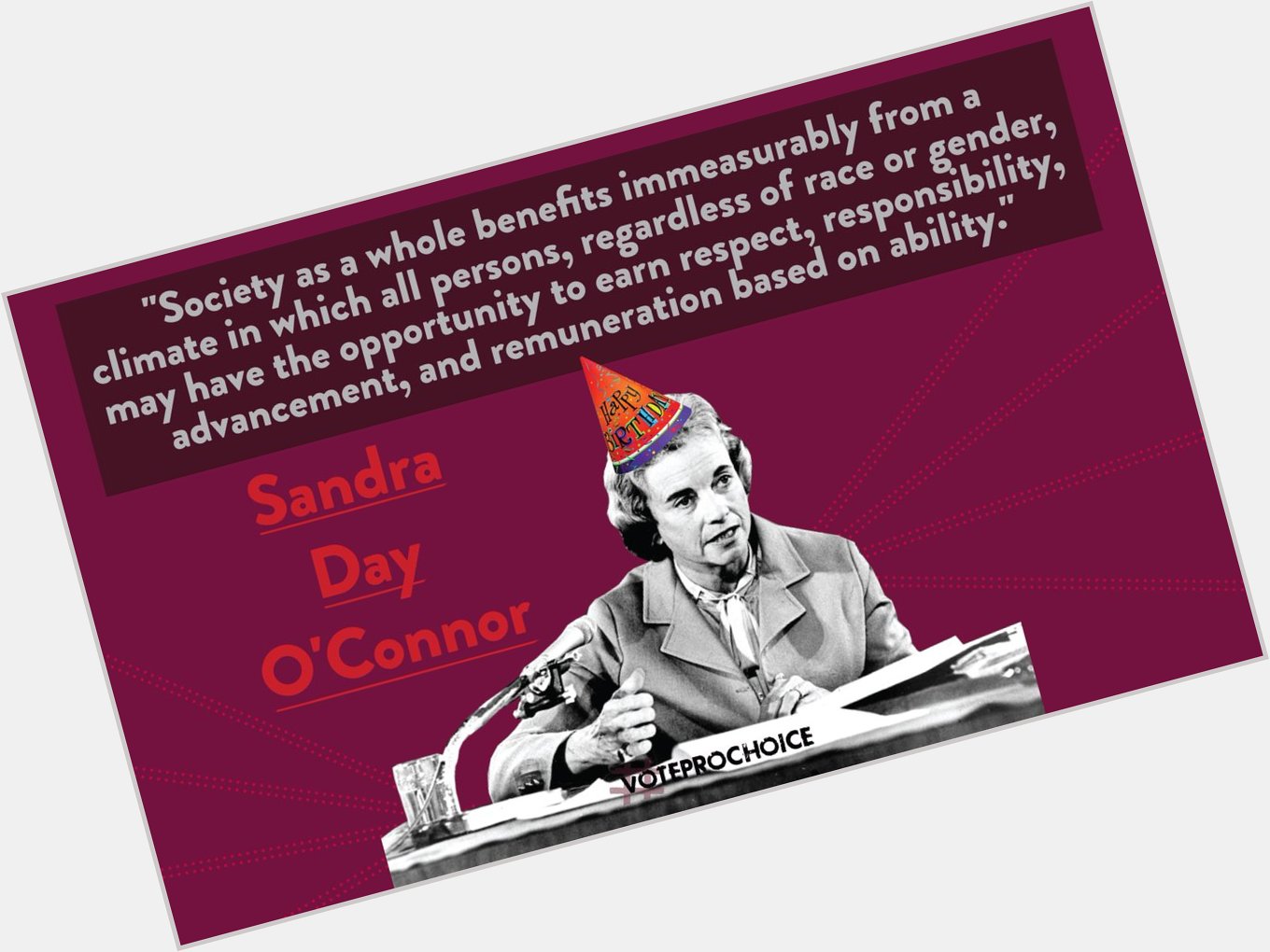 Happy birthday Sandra Day O\Connor, the first woman appointed to the US Supreme Court! 