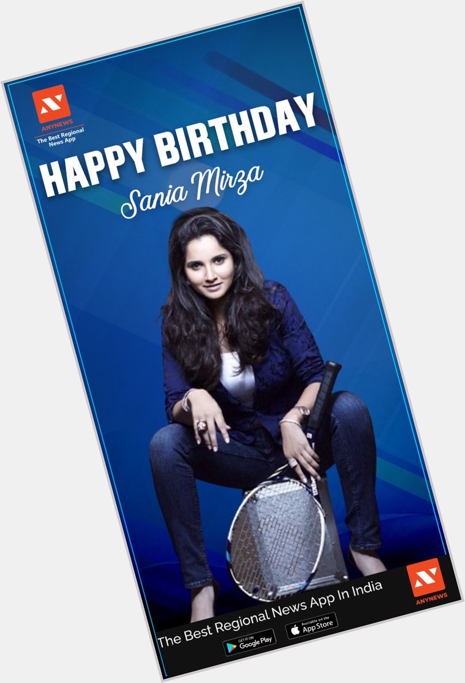 AnyNews wishes Sania Mirza Happy Birthday.    
