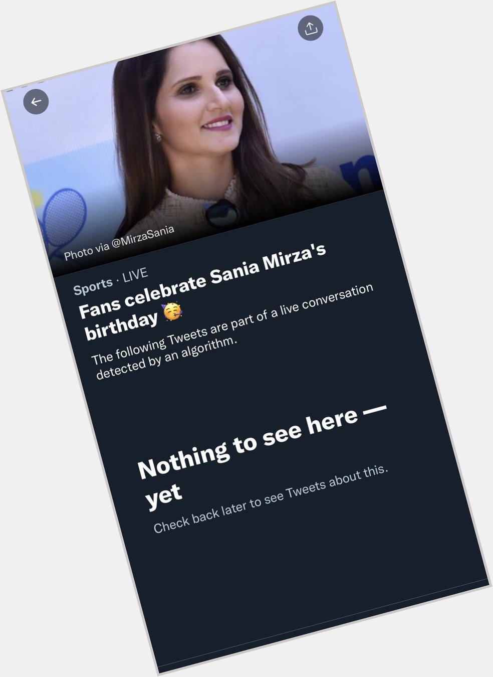 This is the sad. I don t know who you are but happy birthday Sania Mirza. 
