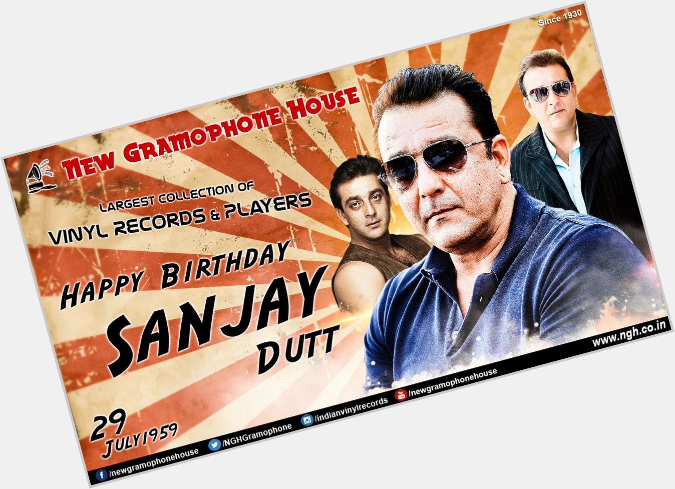 Wish u a very Happy Birthday Sanjay Dutt.. See All Sanjay Dutt Movie Vinyl Record
Visit -  