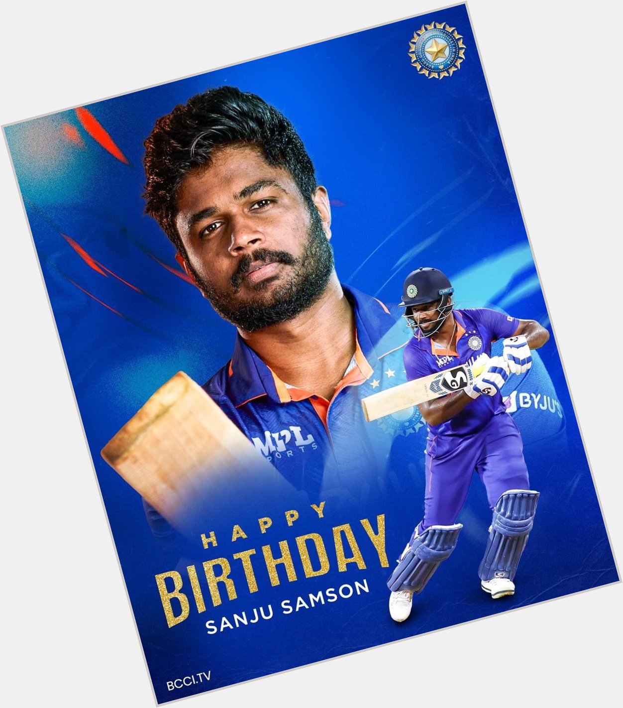 Here\s wishing Sanju Samson a very happy birthday.   