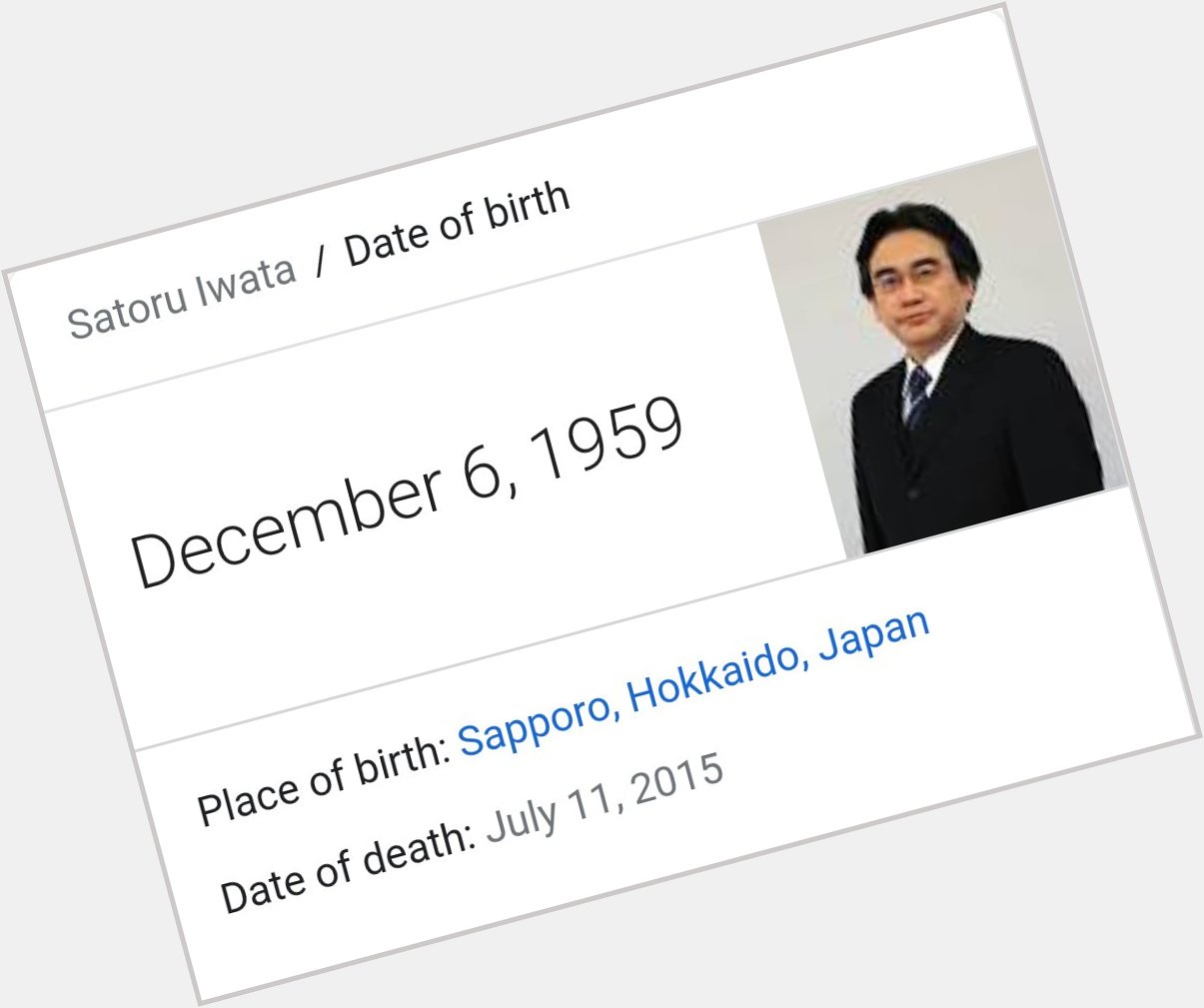 Happy Birthday to the legendary Satoru Iwata, may your legacy live on for eternity 