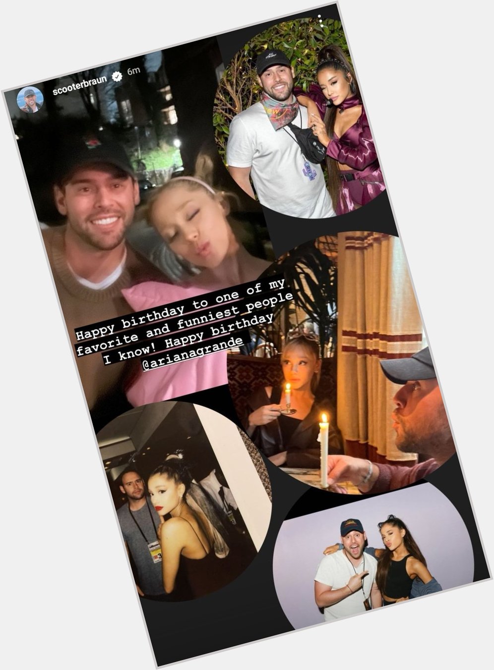 Scooter Braun via Instagram wishing Ariana Grande a happy birthday with 2 new pictures of her! 