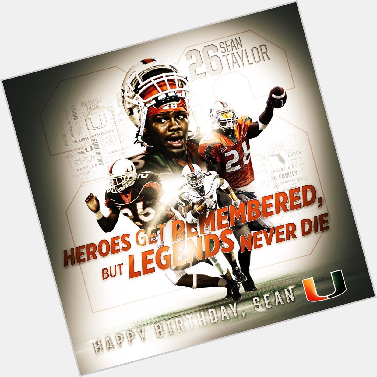 RIP  Happy Birthday, Sean Taylor. Heroes get remembered, but legends never die. 