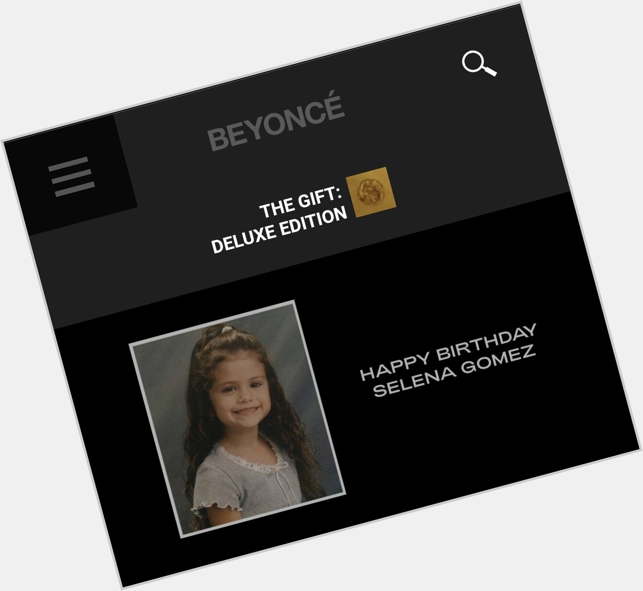 One year ago Beyoncé wished Selena Gomez a happy birthday on her website. 
