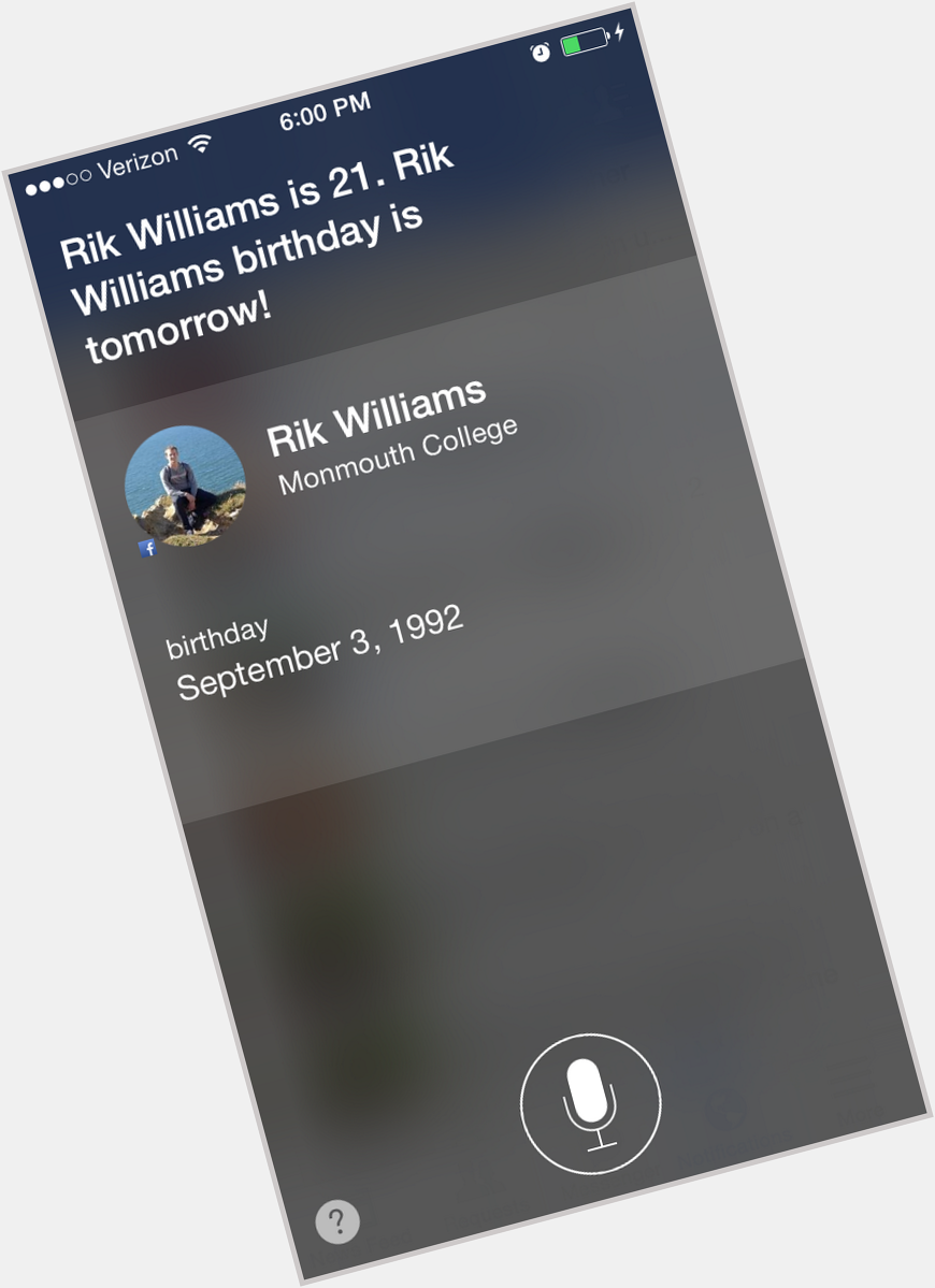 I asked Siri how old Serena Williams is but it told me this...Happy early birthday Rik! 