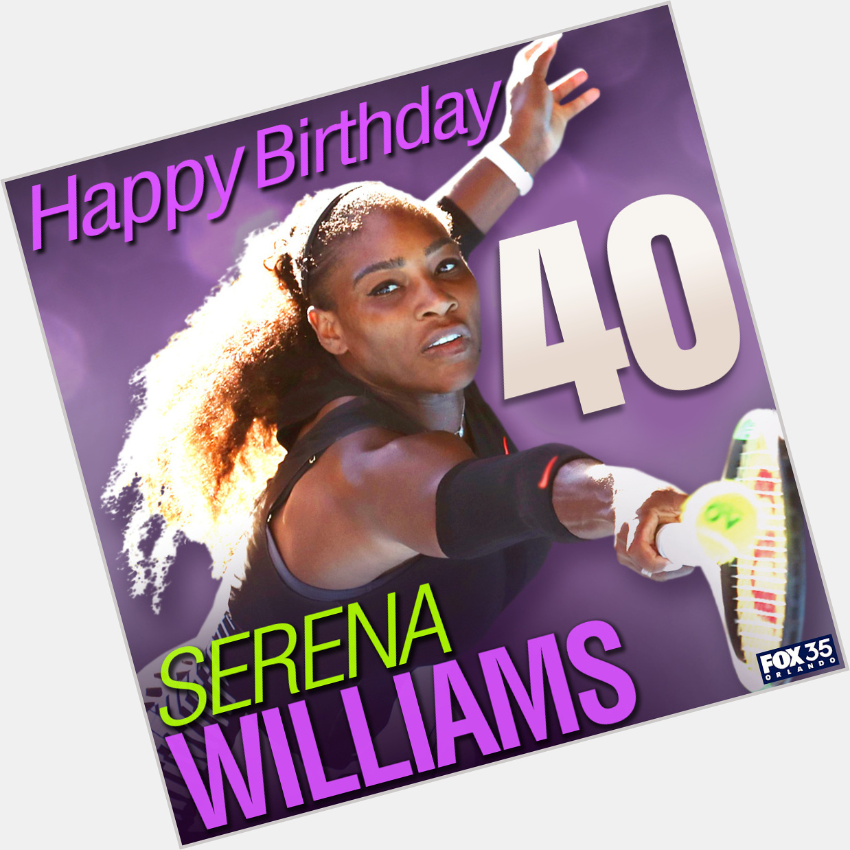 HAPPY BIRTHDAY!  Tennis star Serena Williams turns 40 today.

MORE:  