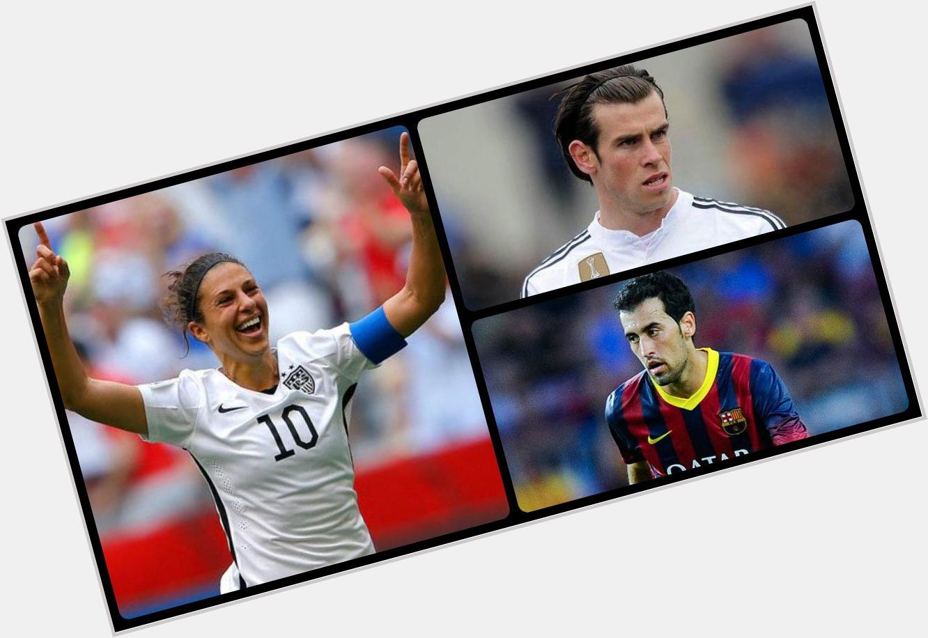 Happy Birthday to Gareth Bale, Sergio Busquets and captain Carli Lloyd. Best wishes from us at Soccer Master! 