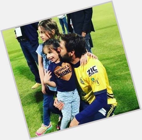 Shahid Afridi with his daughters  . Once again Happy Birthday Lala. 
