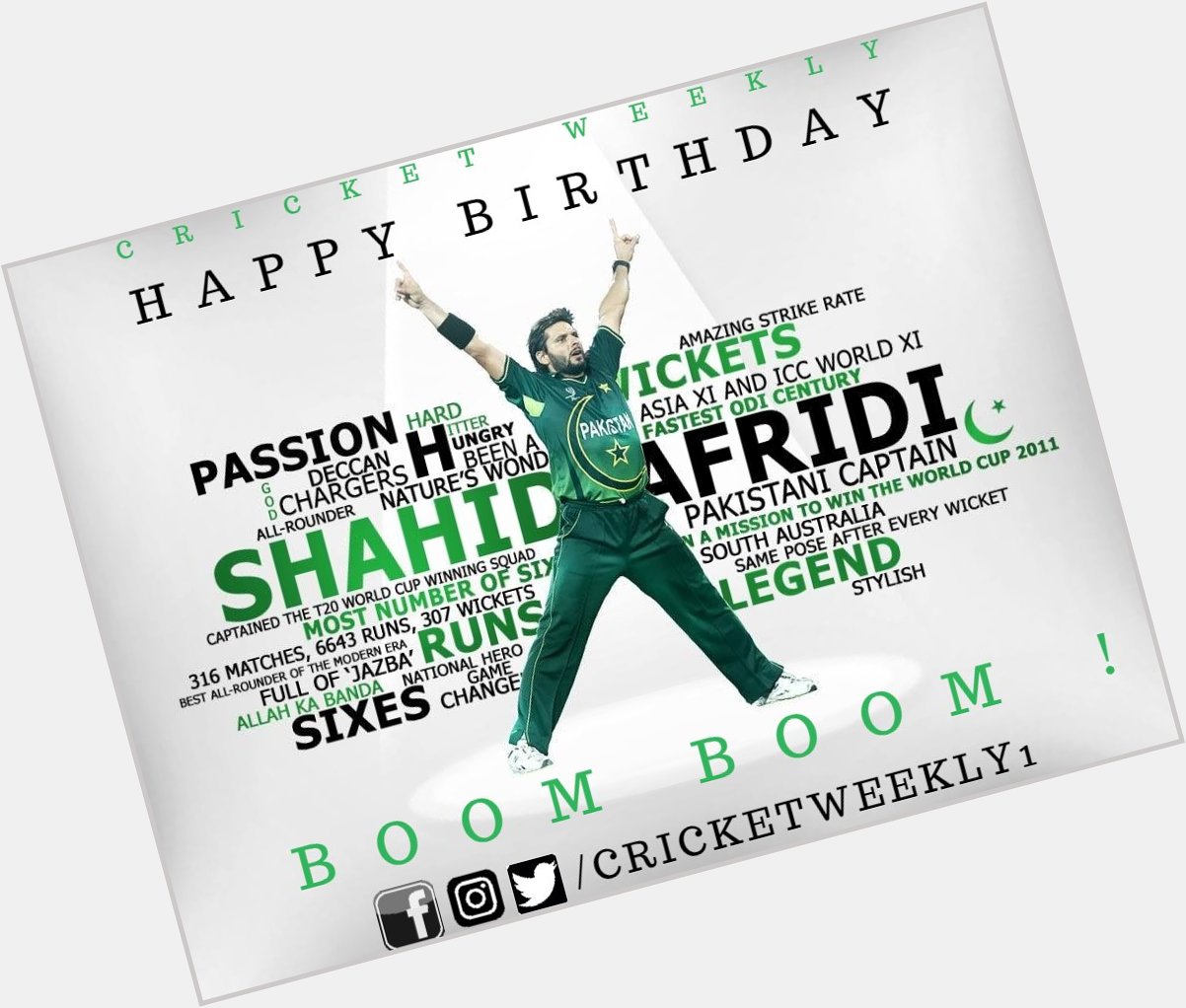 Happy Birthday Shahid Afridi <3      
