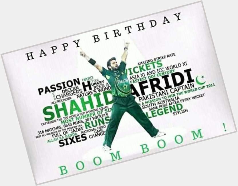                                   Birthday Shahid Afridi 