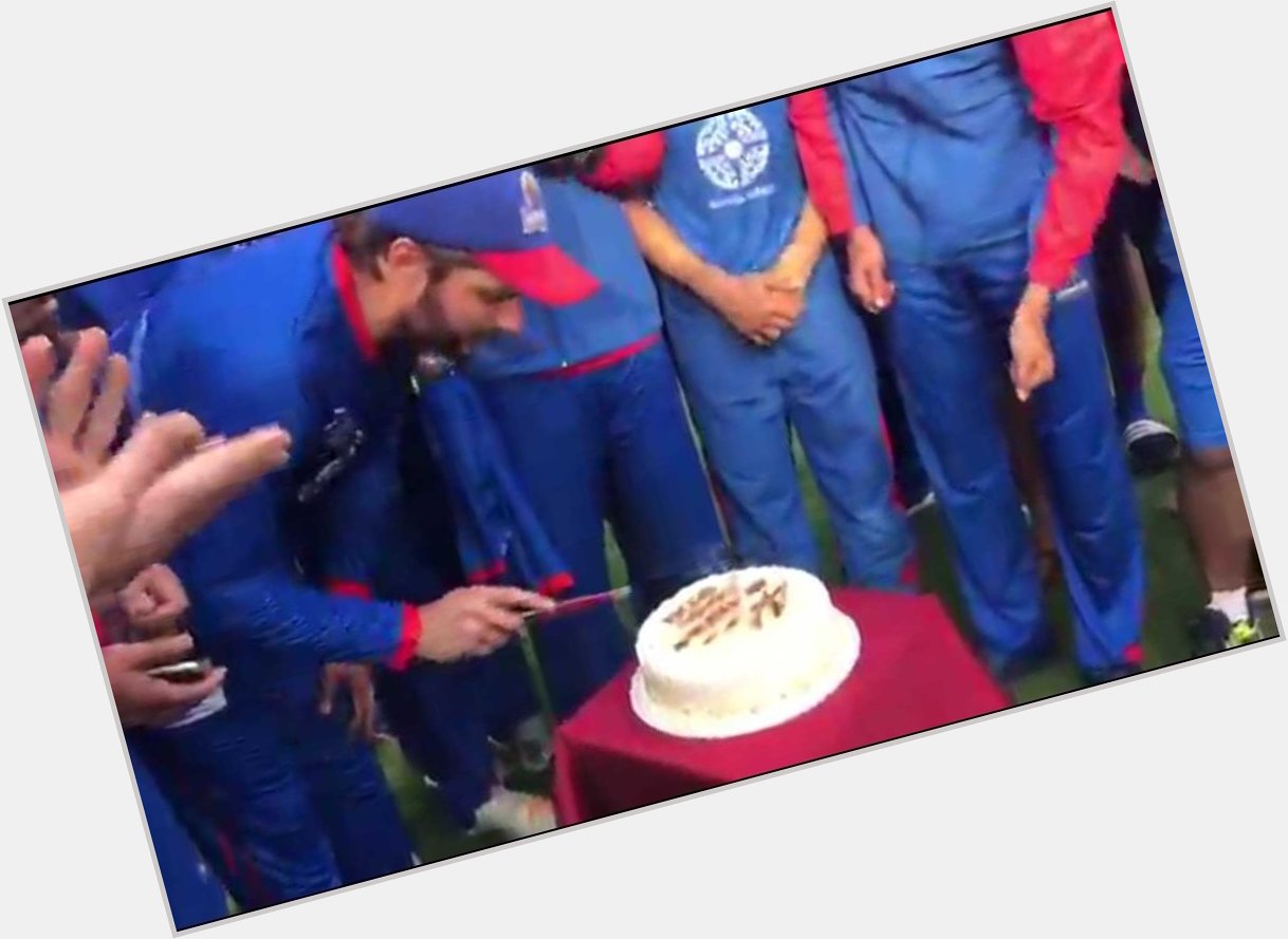 Shahid Afridi birthday with team mates    happy birthday to you 
