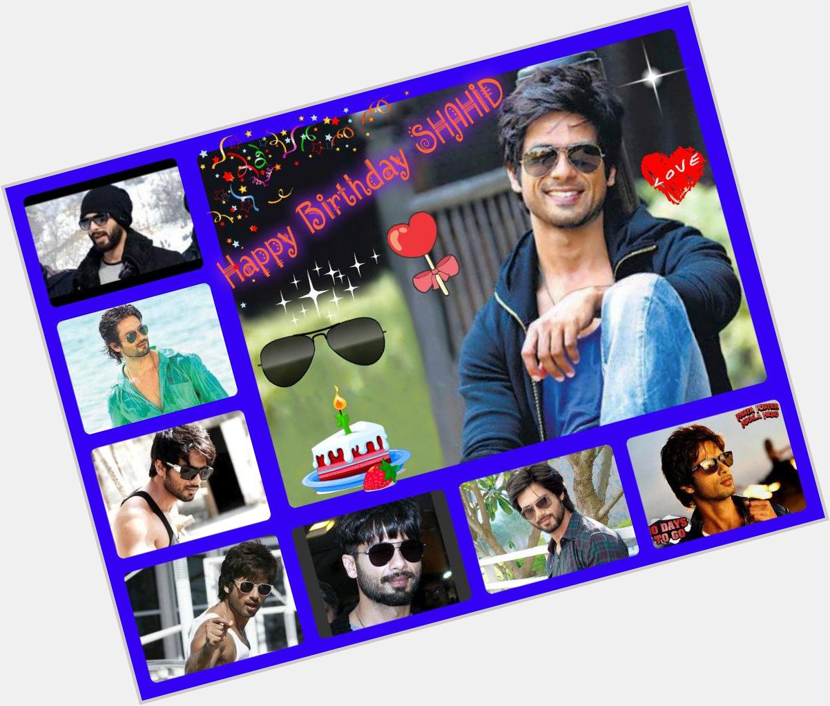 Good morning!! Happy Birthday Shahid Kapoor..... My second collage for shahid!! 2) shahid with glares   love u 