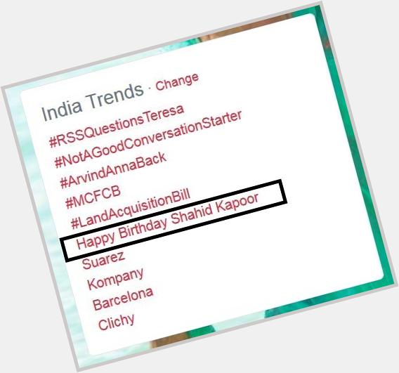 Yayyy Happy Birthday Shahid Kapoor is still trending in :) 