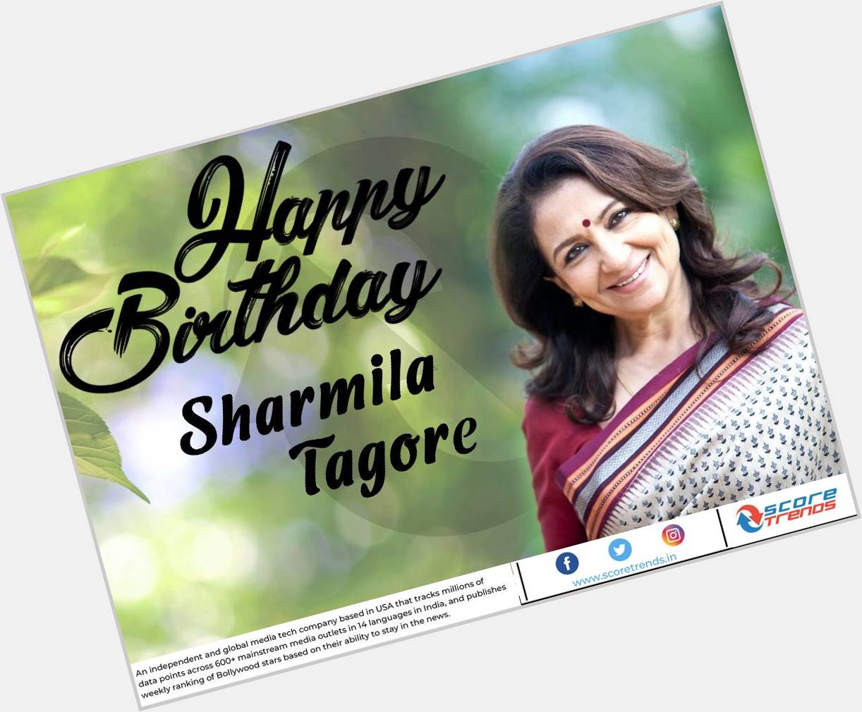 Score Trends wishes Sharmila Tagore a Happy Birthday!! 
