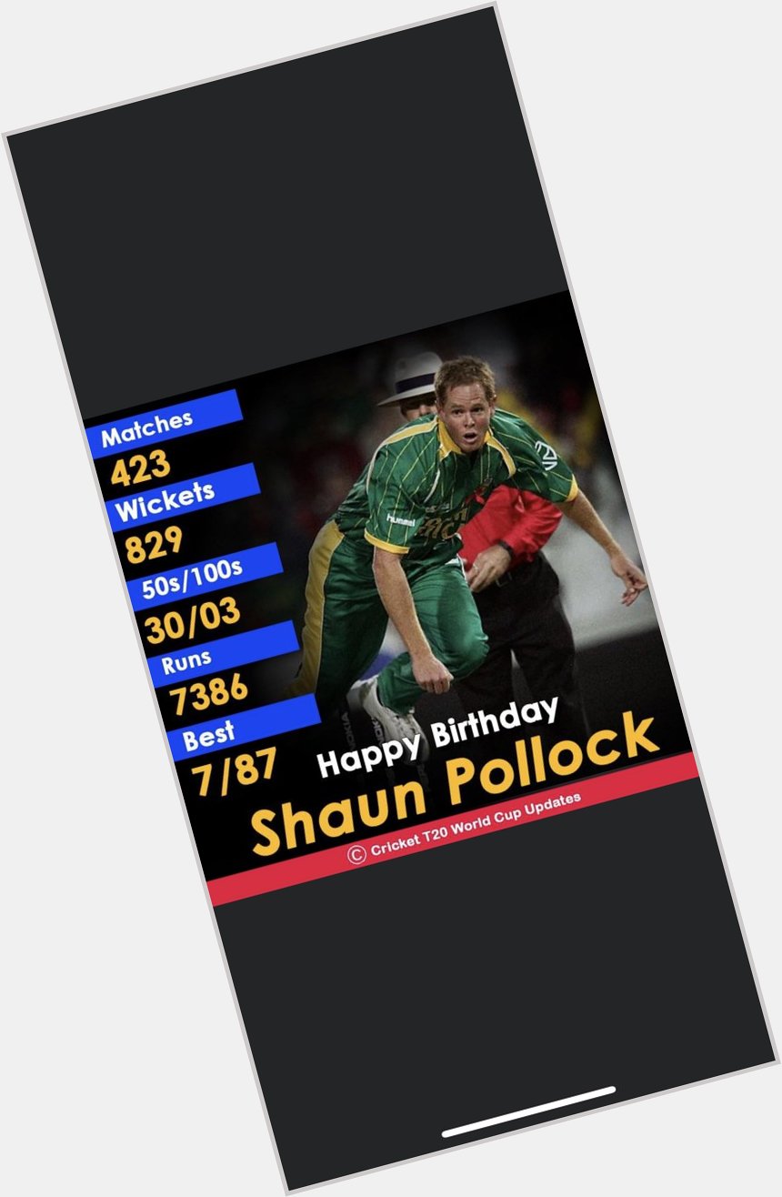 Here\s wishing former South Africa\s bowling all-rounder a very Happy Birthday, Shaun Pollock 