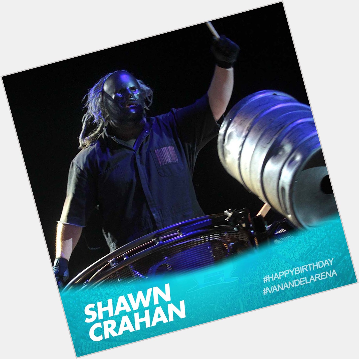 Happy birthday to Shawn Crahan of    by Jim Hill from 2015 tour at 